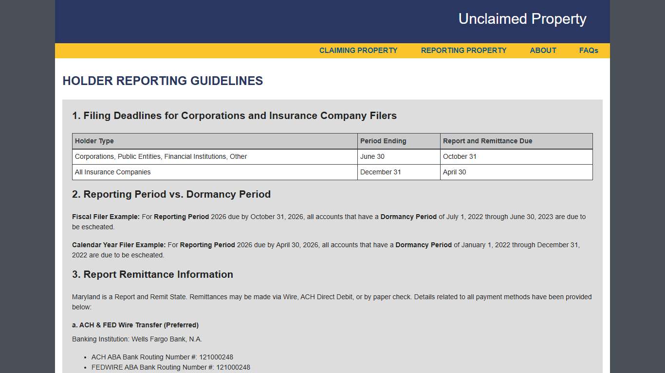 MD Unclaimed Property